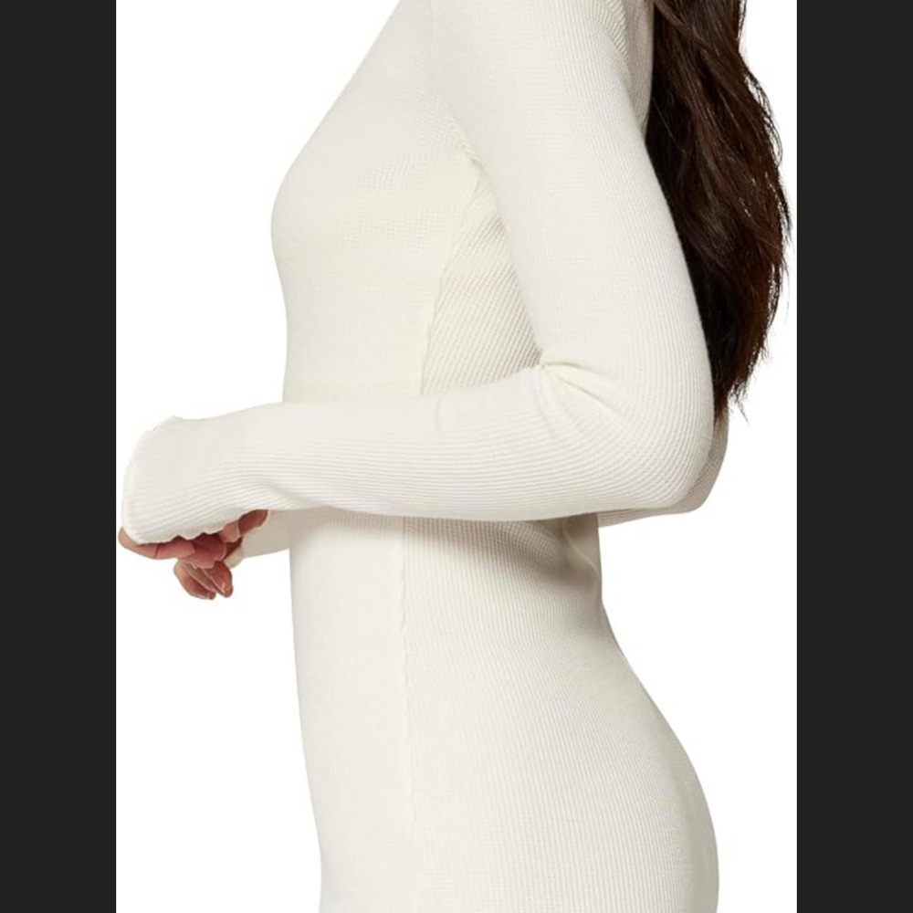 Women's White Ribbed Top - Picture 5 of 9